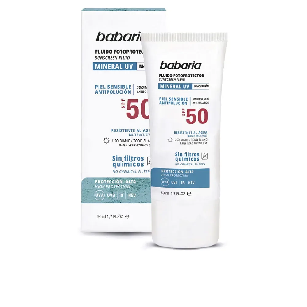 Babaria SOLAR MINERAL UV fluido facil fotoprotector SPF50