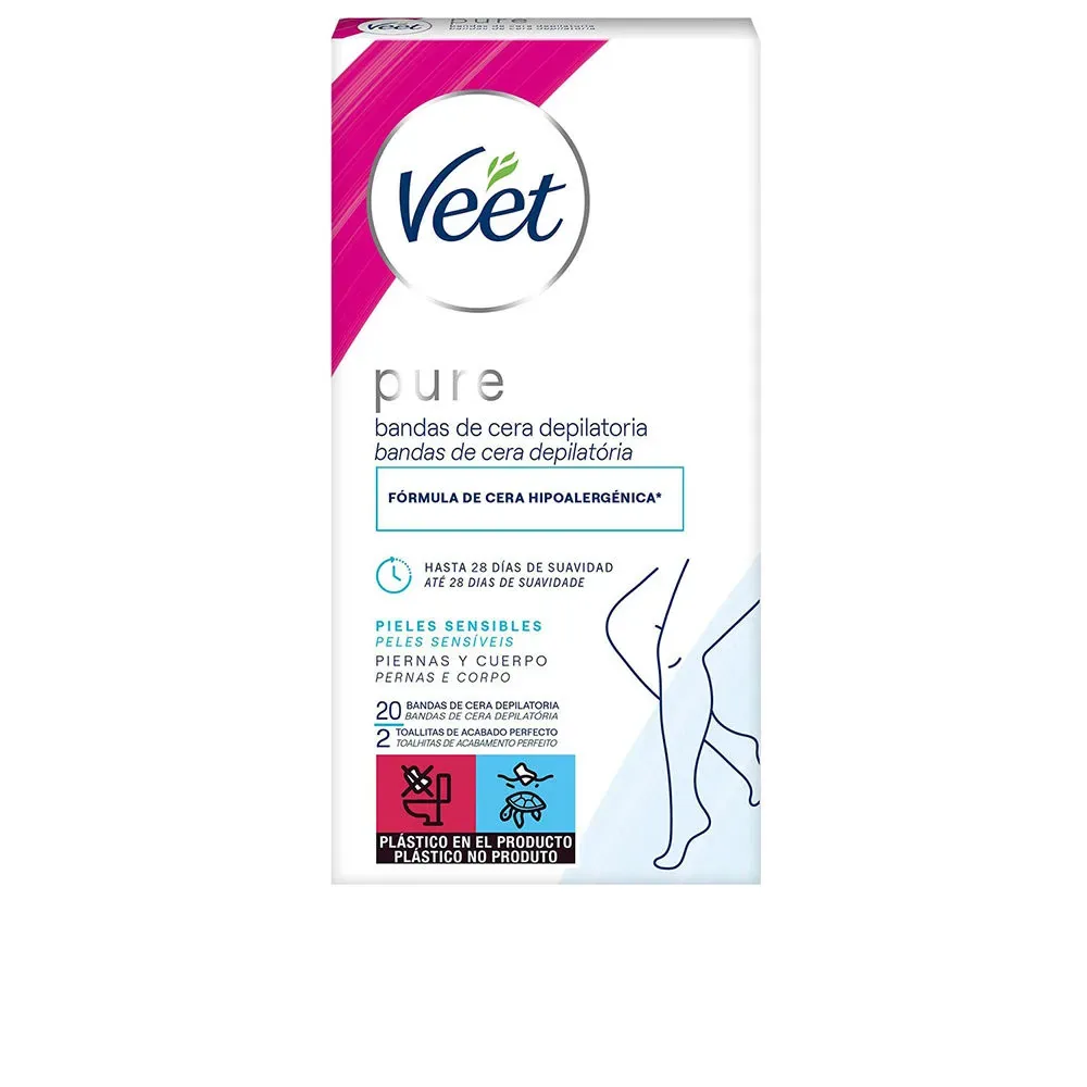 Veet BANDAS DE CERA depilatorias corporales pure piel sensible