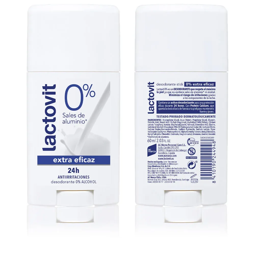 Lactovit, LACTOVIT ORIGINAL EXTRA EFICAZ 0% deodorant stick