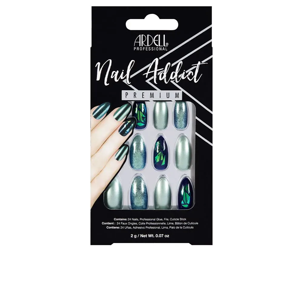 Ardell NAIL ADDICT green glitter chrome