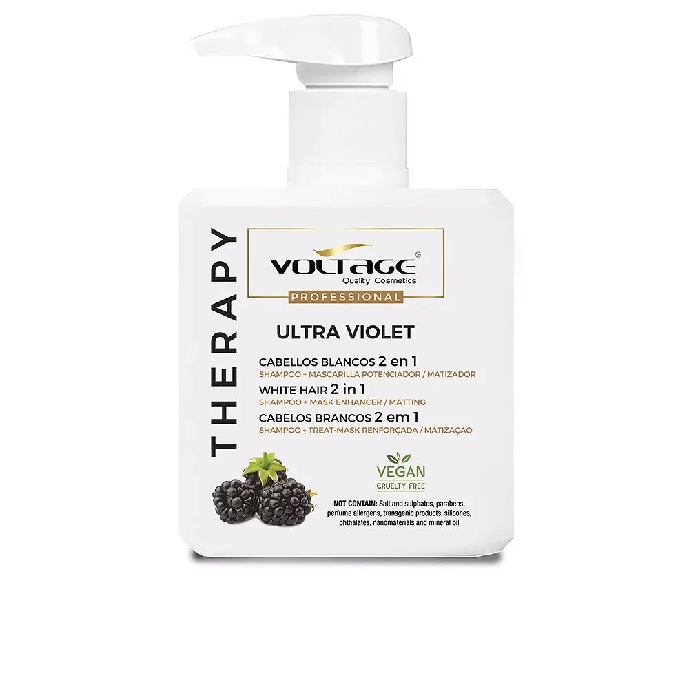 Voltage Cosmetics, THERAPY ULTRA VIOLET cabellos blancos 2 en 1 champú-mascaril