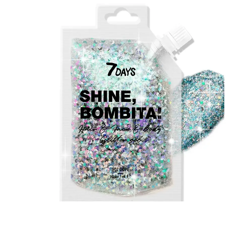 7days SHINE, BOMBITA! brillos en gel para el cabello y el cuerpo