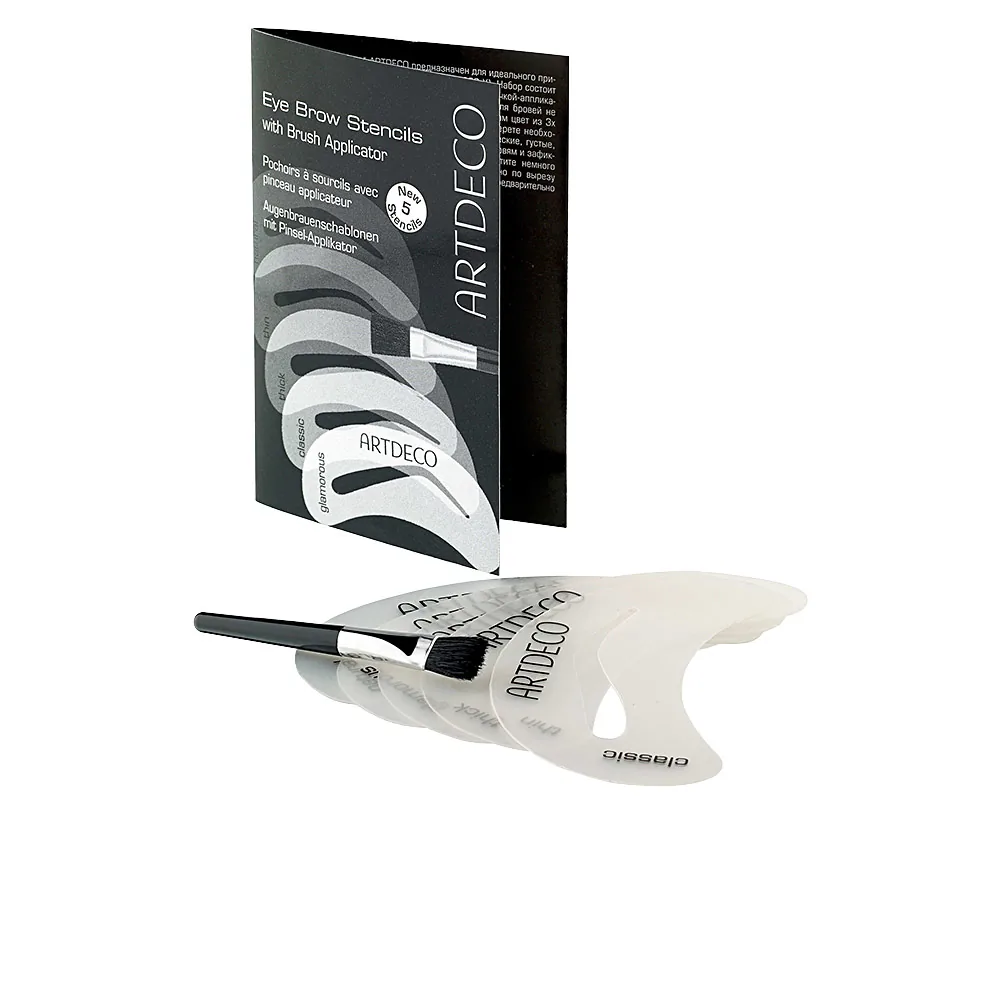 Eye brow stencils with brush applicator