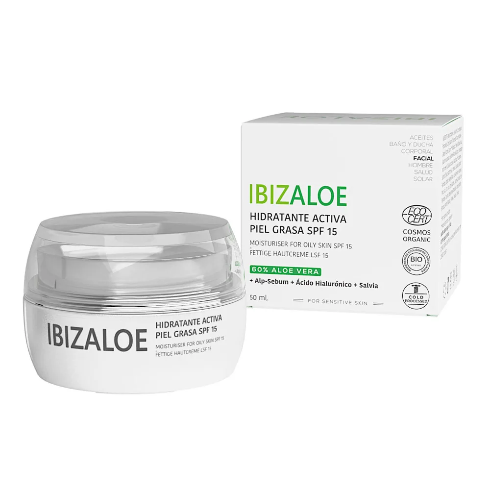 Ibizaloe, IBIZALOE hidratante activa piel grasa SPF15