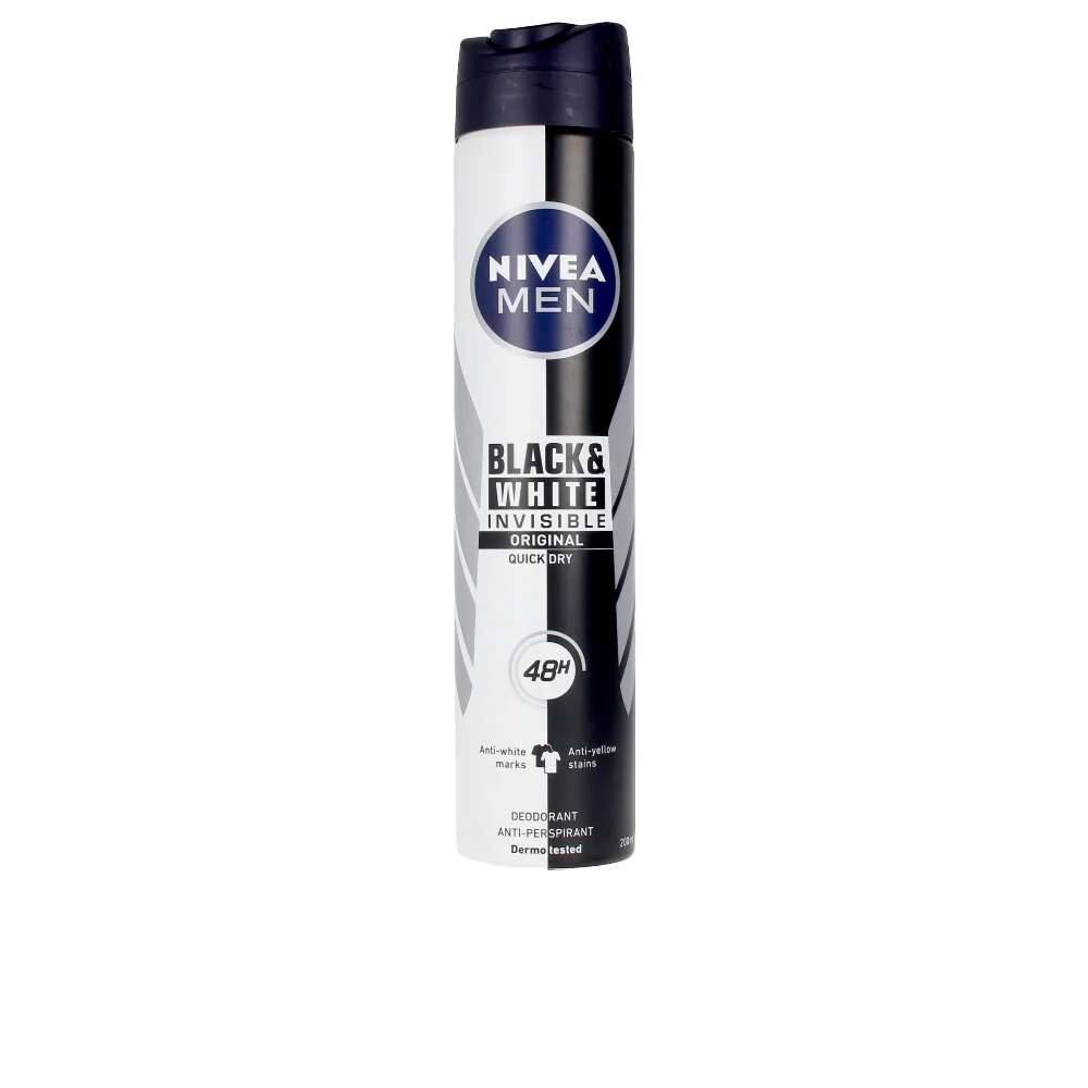 Deo spray invisibile uomo bianco e nero 200 ml