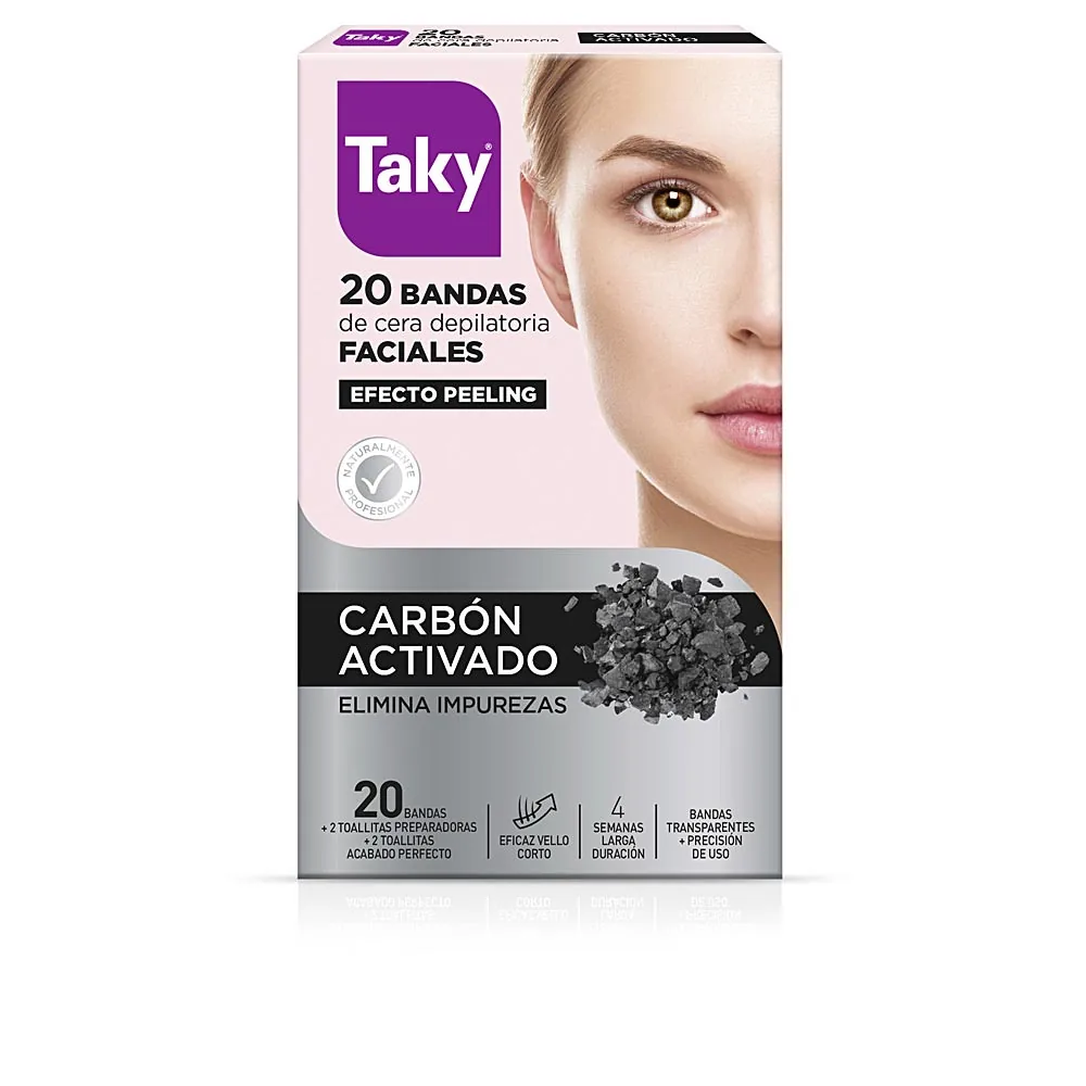 Taky CARBON ACTIVADO bandas cera faciales depilatorias