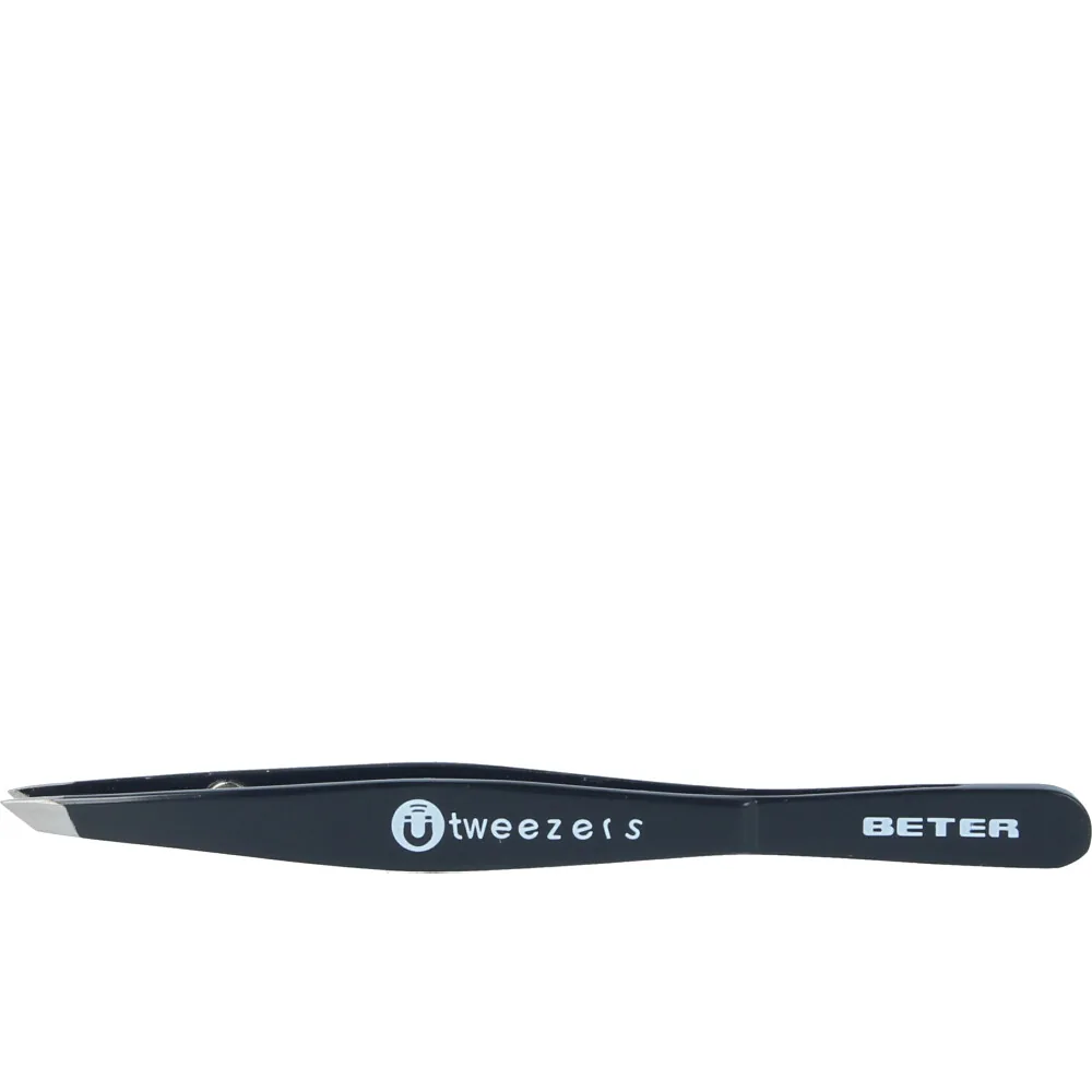 Beter PINZA depilar magnética punta oblicua #negra